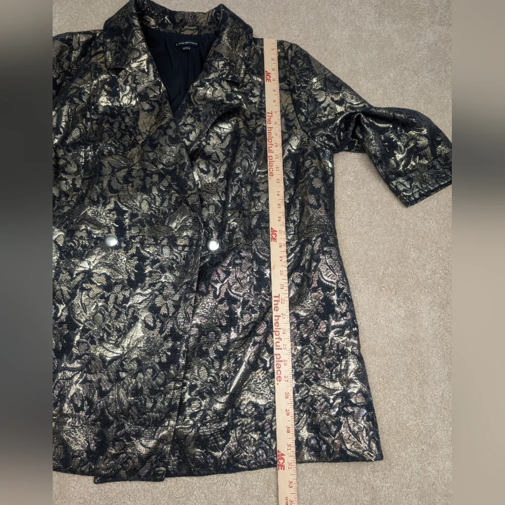 Lane Bryant Brocade Blazer Black and Gold Size 18/20 - Picture 14 of 15